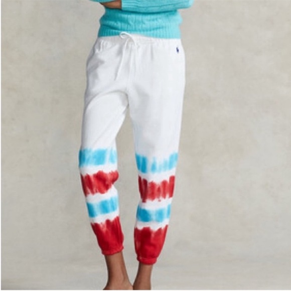 Polo Ralph Lauren Large Sweatpants Joggers Tie-Dye French Terry 100% cotton NWT - Picture 1 of 11